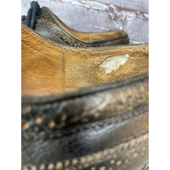 Frye Jones Wingtip Dark Brown Leather Distressed Dress Shoes Men Sz 13D US/46EU - Picture 13 of 16